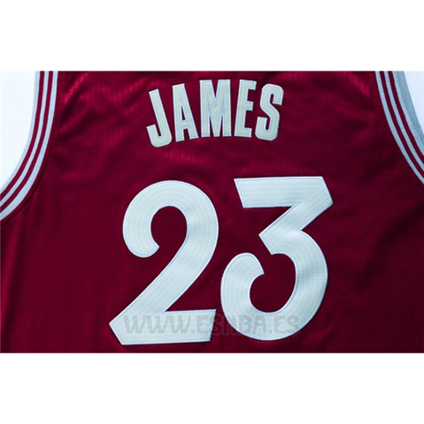 Camiseta Navidad 2015 Cleveland Cavaliers LeBron James #23 Rojo